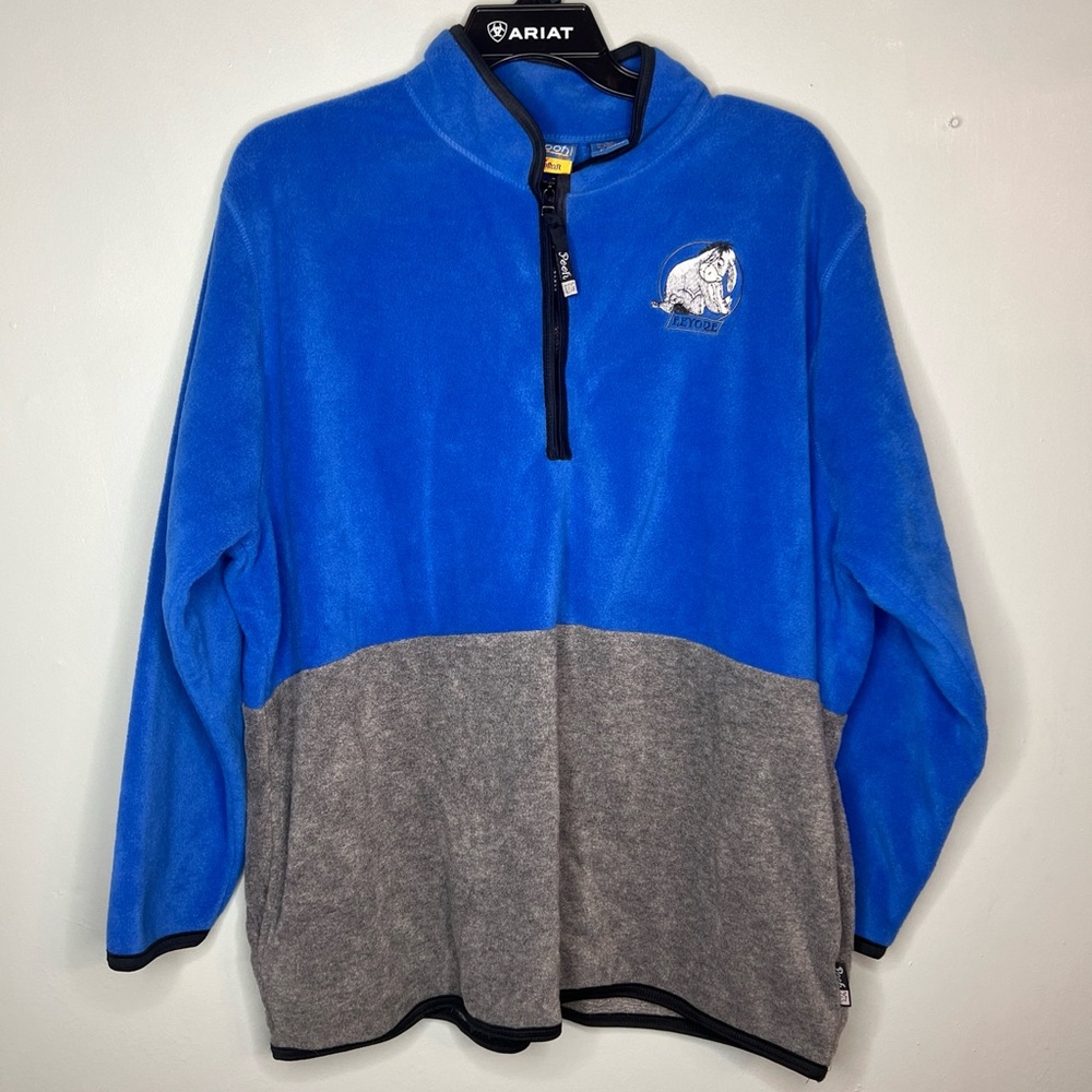 Vintage Disney Pooh Eeyore Purple Fleece Quarter Zip Size 22/24